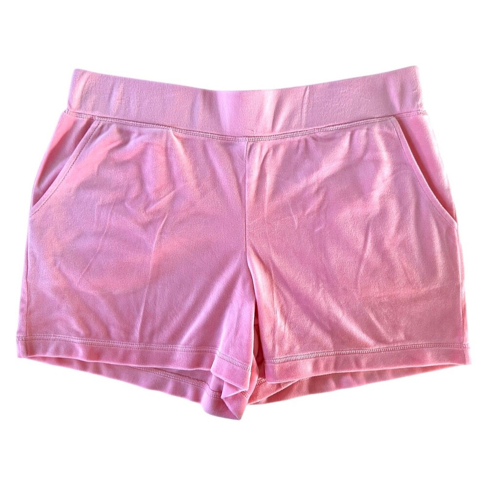 Juicy Couture Women's Velour Lounge Shorts Bling Sleep Shorts Size L Pink